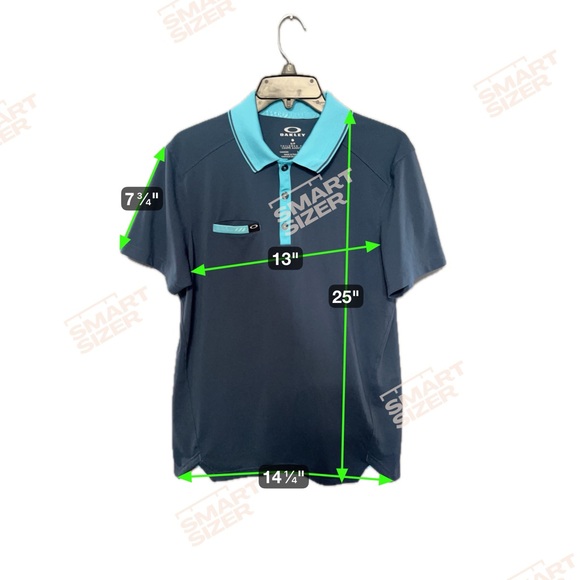 Oakley Men's Teal and Navy Polo Shirt - Picture 2 of 4